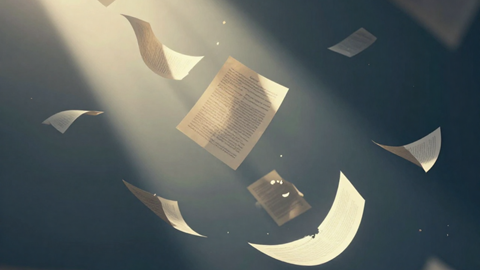 Feuilles volantes dans les airs droits arrachés