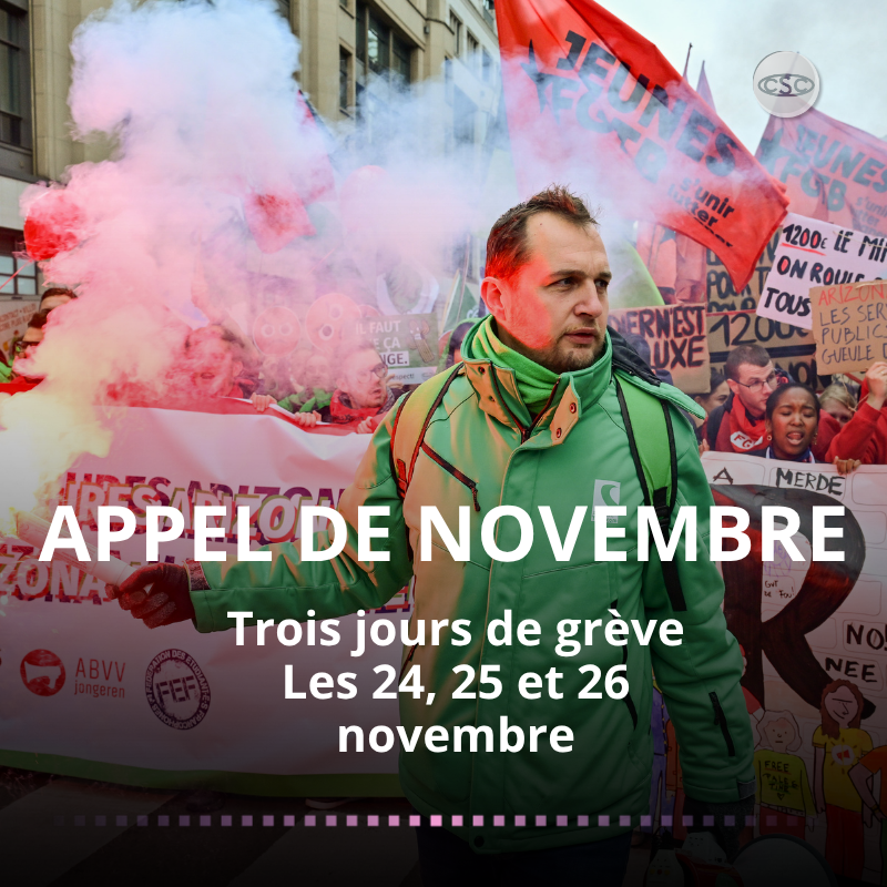 Appel de novembre - visuel de manifestation pour appeler à la grève
