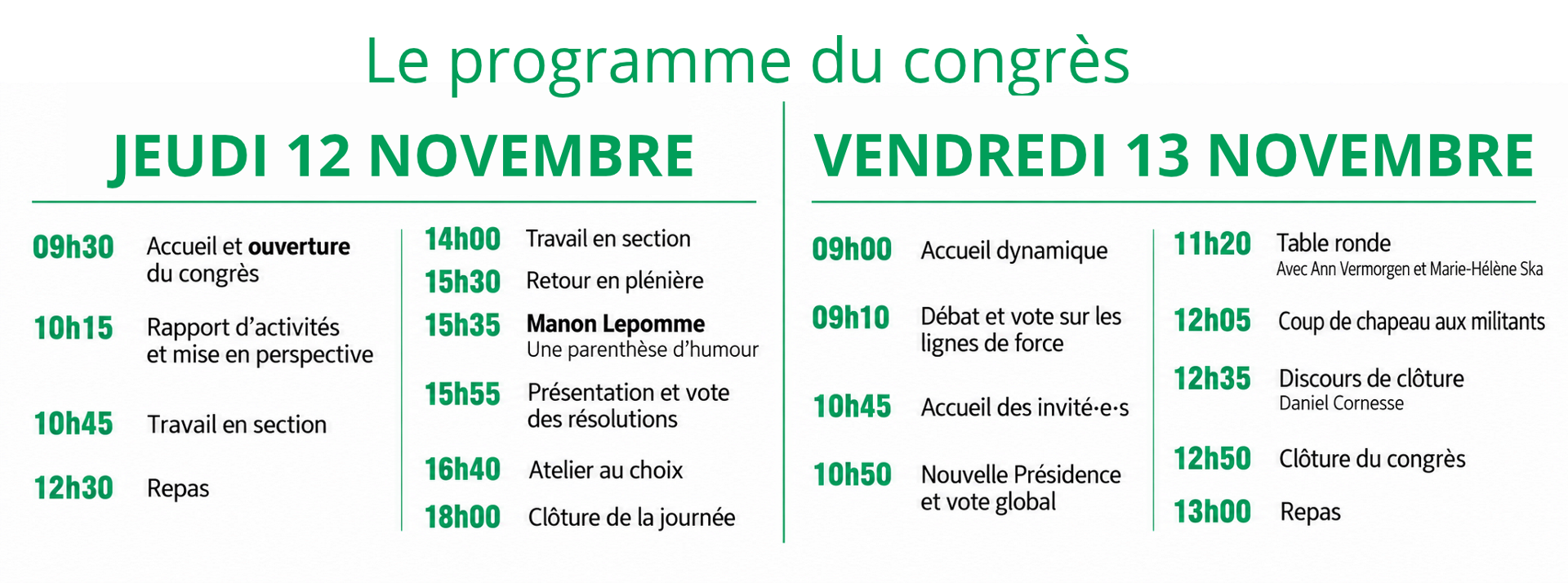 Le programme