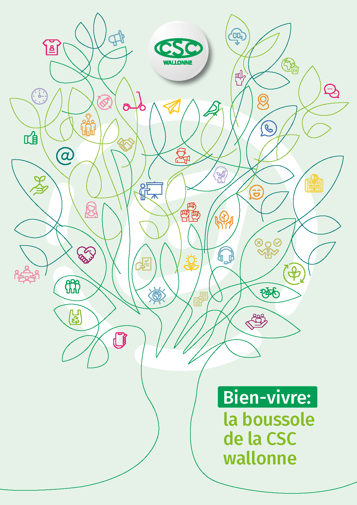 Couverture de la brochure bien-vivre de la CSC Wallonne