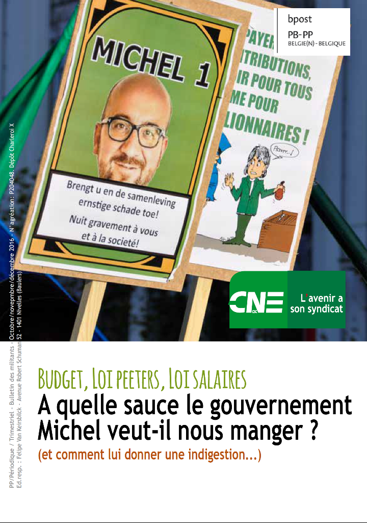 2016-10 A quelle sauce le gouvernement Michel veut-il nous manger