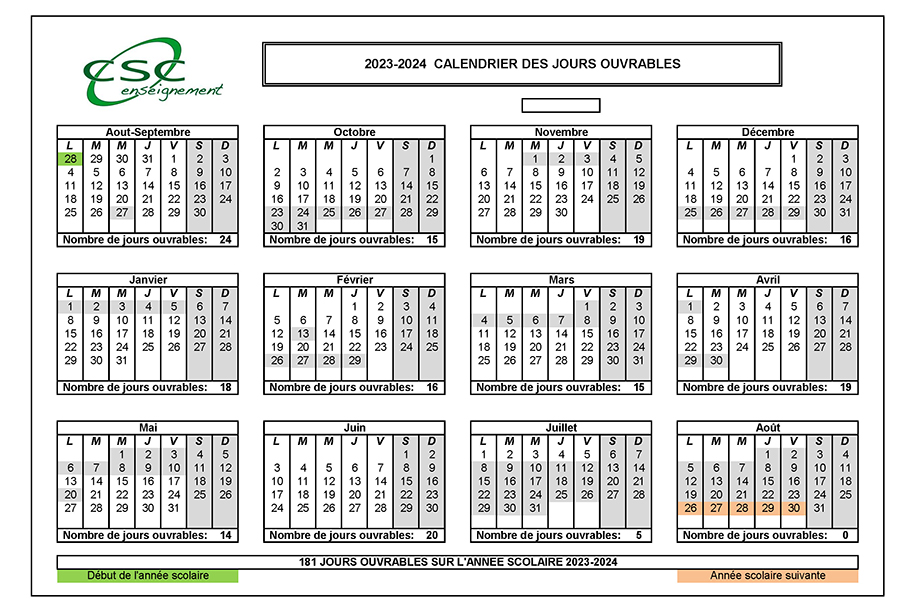 Mon premier calendrier 2023-2024